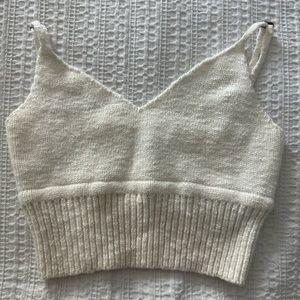 Abercrombie crop white sweater